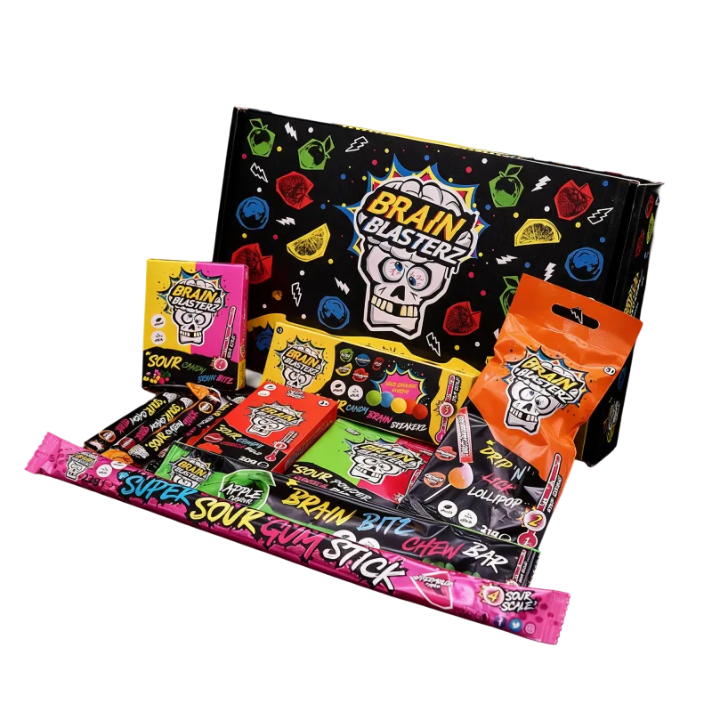 Brain Blasterz hard sour candy treat box