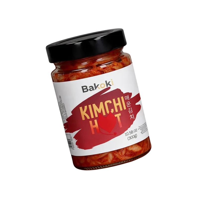 Bakoki premium hot kimchi with gochugaru, Korean napa cabbage