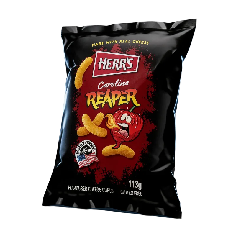 Herr's Carolina Reaper cheese puffs, 113 g